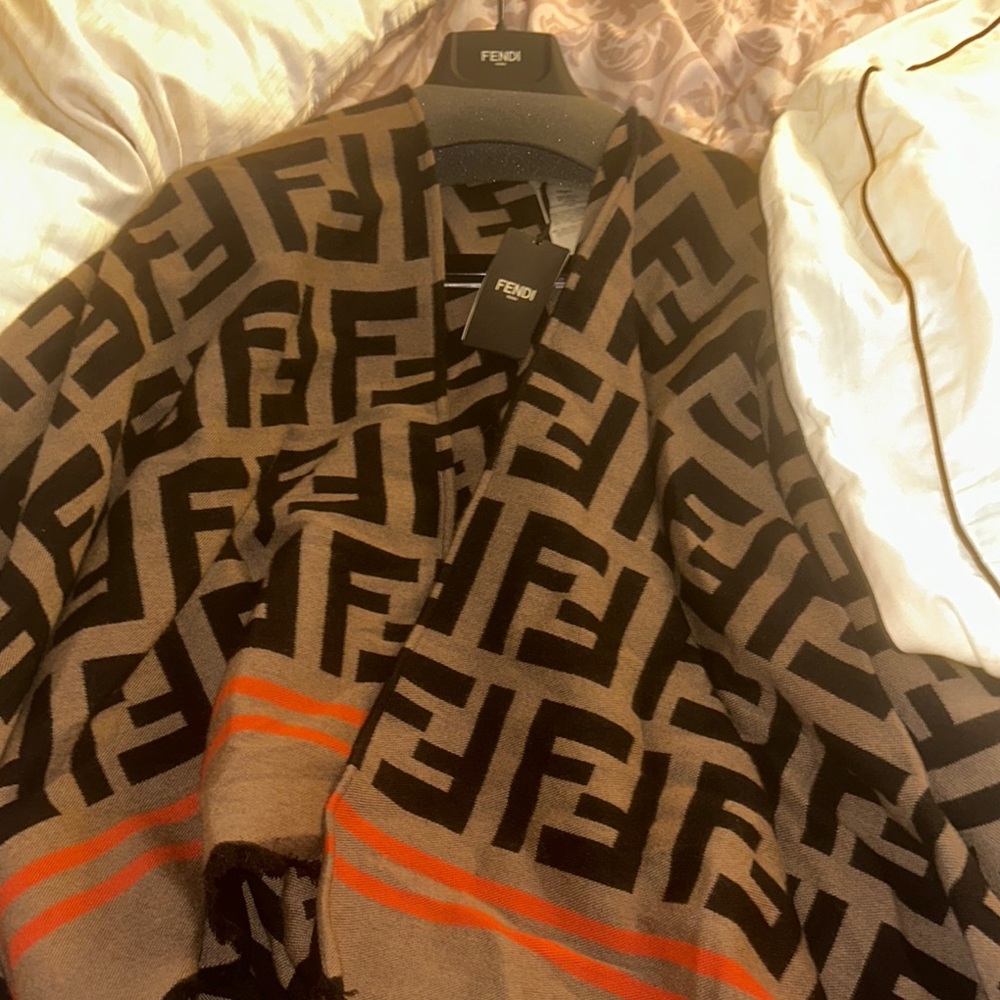 Fendi Brown and Black poncho